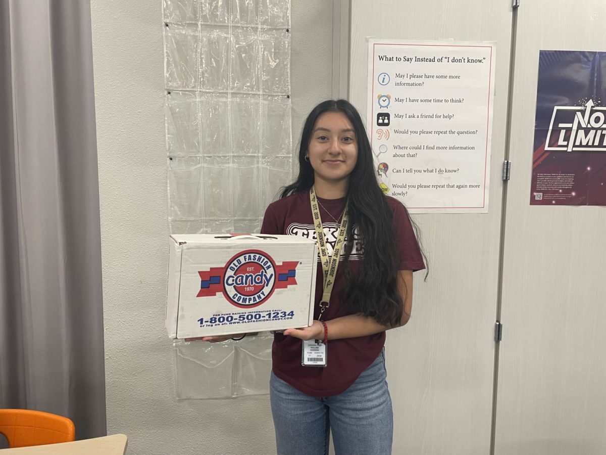 Kallina Rodriguez sold 60 chocolate bars for $2 each to support the criminal justice club. 