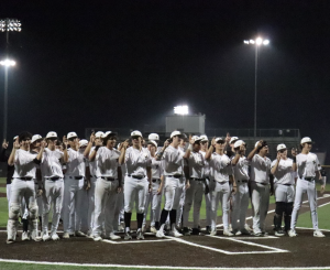For the Win:
Varsity Baseball celebrates their victory against Del Valle. Last Tuesday, they lost 3-1, but this game gave them a 4-1 win. “It’s pretty competitive and pretty close,” Durham said. “During this game, luckily we were able to grab the lead, and we never let go of it.”