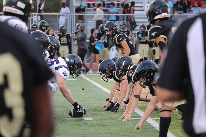 JV Black football team versus Cedar Ridge JV football team. 