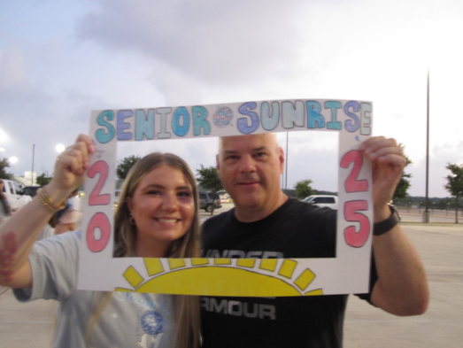 Senior class president Abigail Cannon with class office sponsor Eric Accardi. 