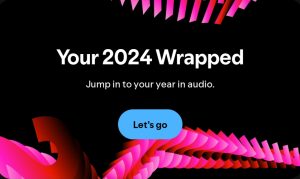 Screenshot of the Spotfiy navigation page for the Spotify Wrapped feature. 