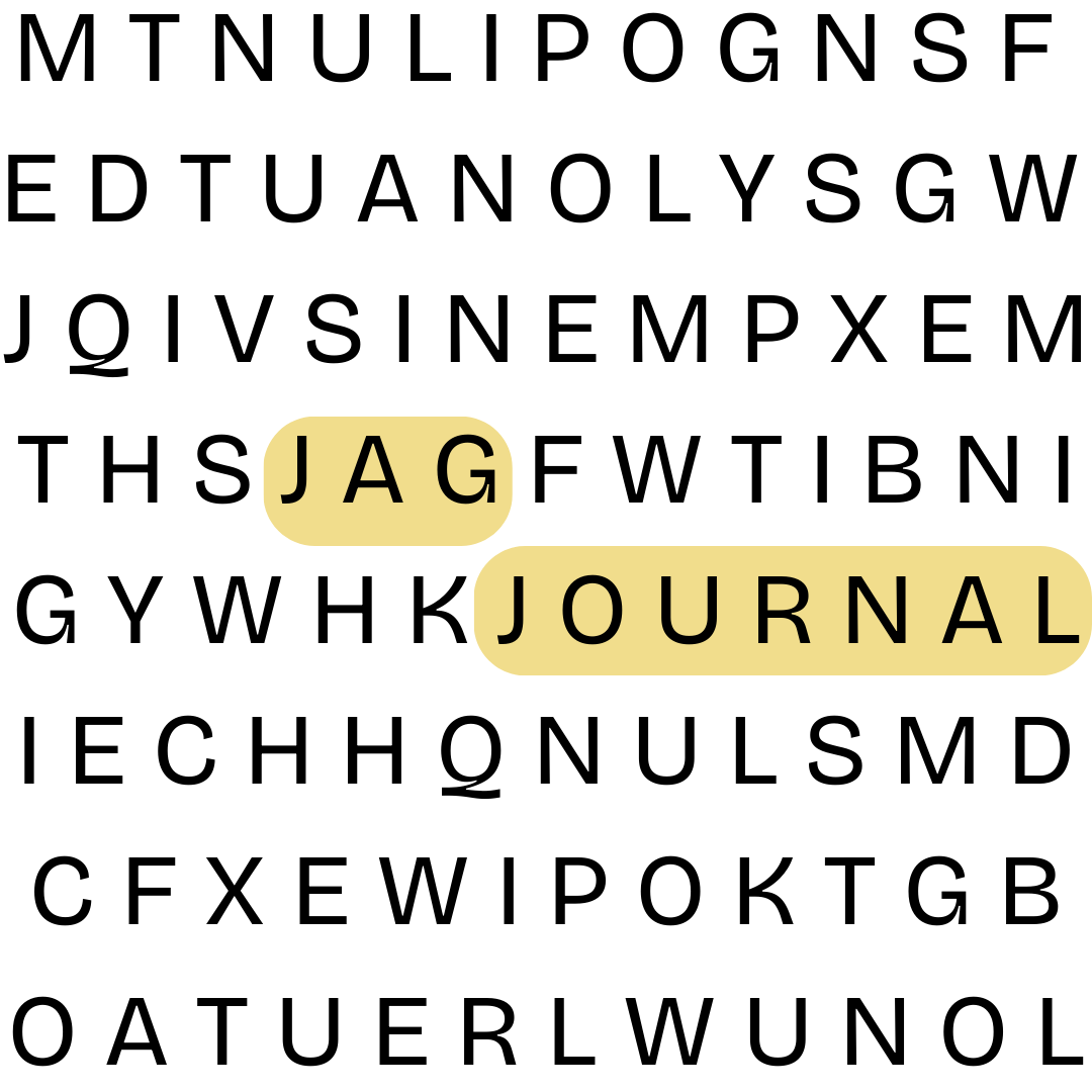 Word Search: JHS Lunch Options