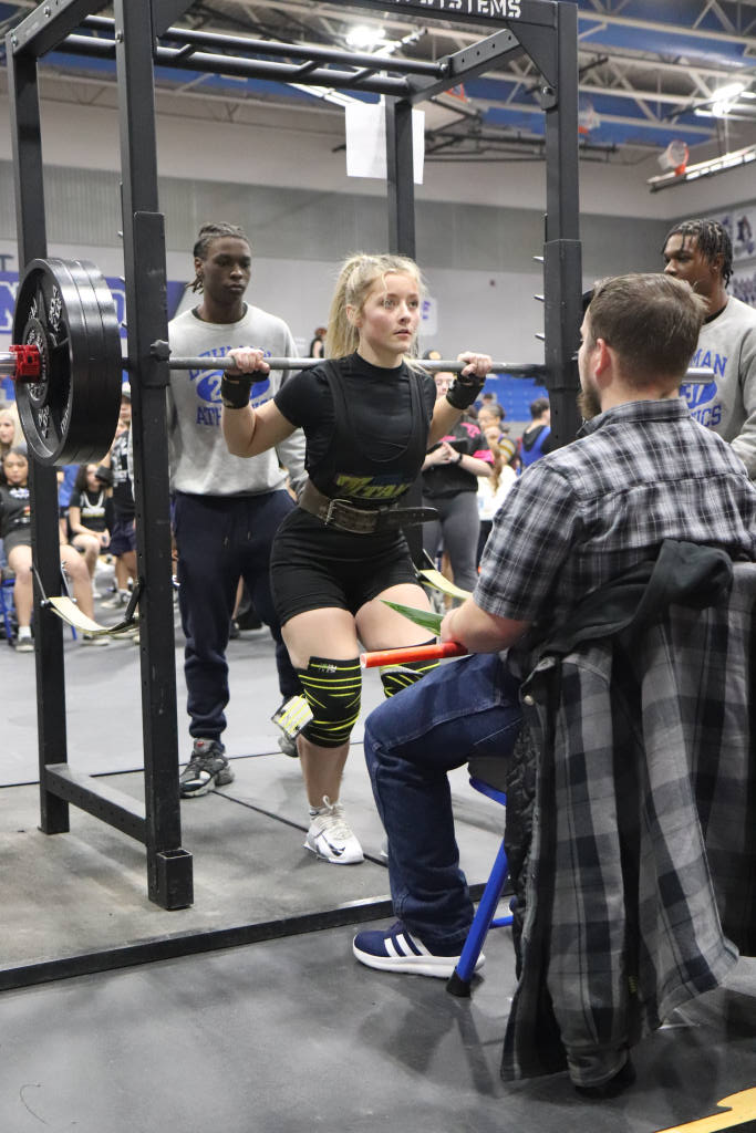 Most outstanding lifter Sophomore Haidyn Stewart was first place in her weight class and set a new record at the powerlifting meet at Lehman High School on January 25. According to Haidyn, powerlifting is a sport where you’re against yourself. “I’m constantly trying to push myself to the limit,”  Haidyn said. “I’m constantly trying to get as close to failing without actually failing.”