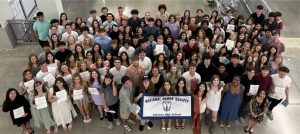 NHS inductees at the induction ceremony on Apr. 8.