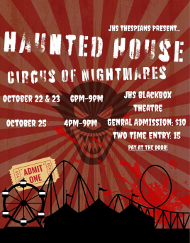 Theater's informational flyer for the Haunted House nights.